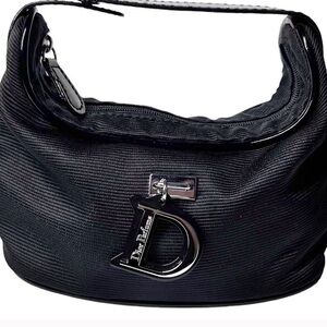 Dior Black Hobo Bag with Silver Accents